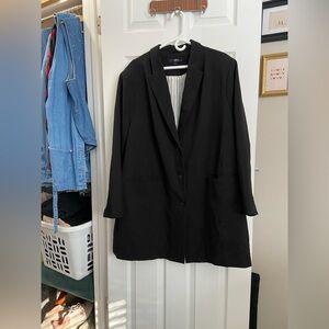 Ellos Stretch Button Front Oversized Blazer